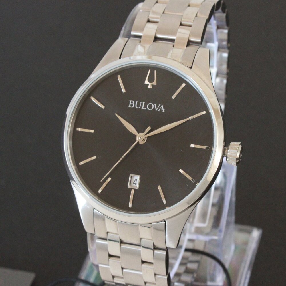 Bulova Ladies Classic Quartz Watch Black Dial Stainless Case Bracelet 36mm - Picture 7 of 11